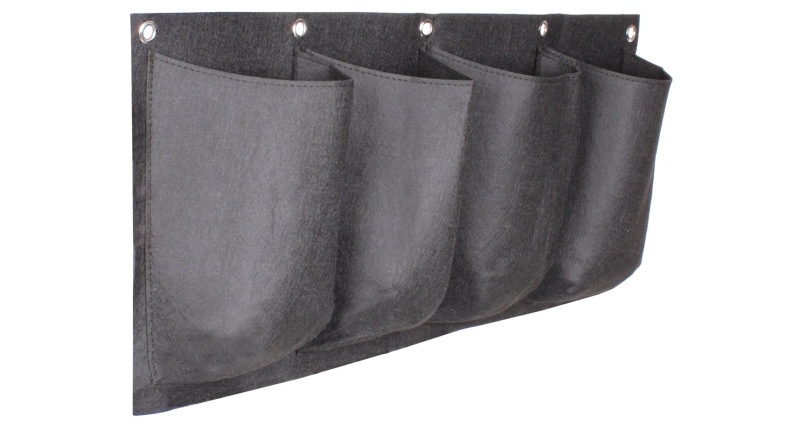 Horizontal Grow Bag 4 textilní květináče na zeď černá, 1 ks