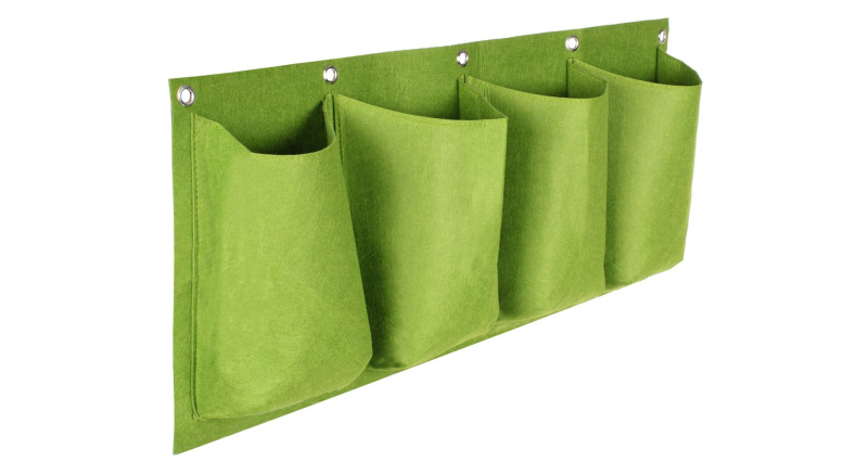 Horizontal Grow Bag 4 textilní květináče na zeď zelená, 1 ks
