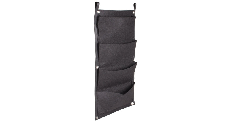 Vertical Grow Bag 4 textilní květináče na zeď černá, 1 ks