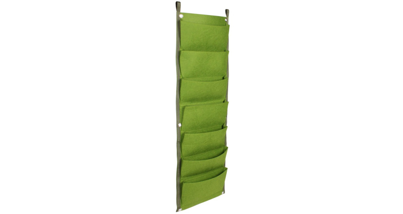 Vertical Grow Bag 7 textilní květináče na zeď zelená, 1 ks