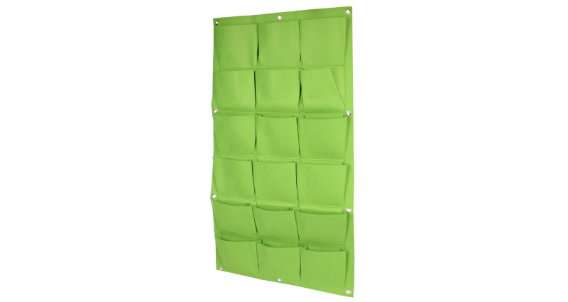 Wall Grow Bag 18 textilní květináče na zeď zelená, 1 ks