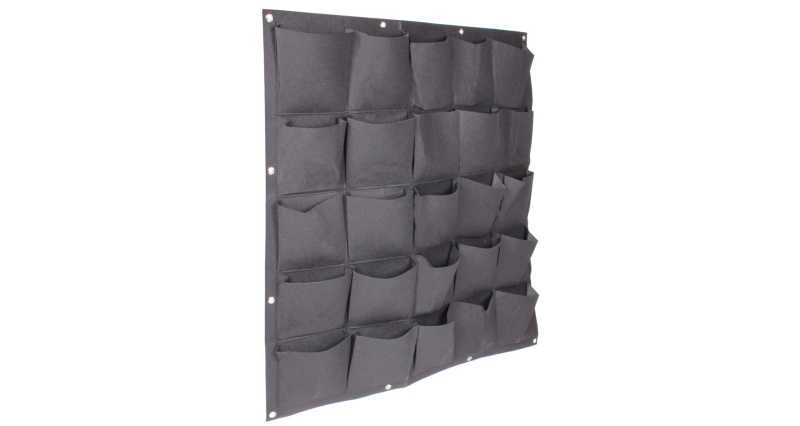 Wall Grow Bag 25 textilní květináče na zeď černá, 1 ks