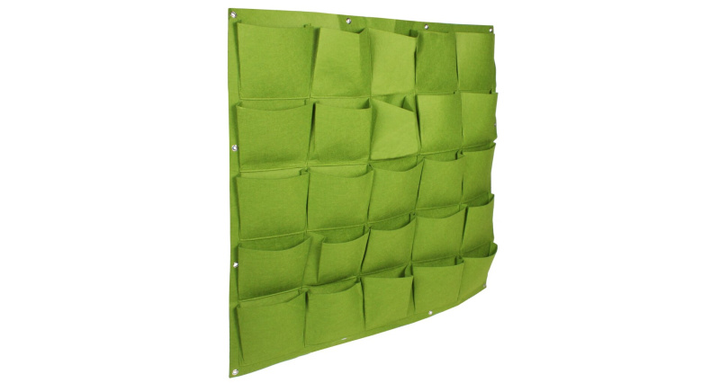 Wall Grow Bag 25 textilní květináče na zeď zelená, 1 ks