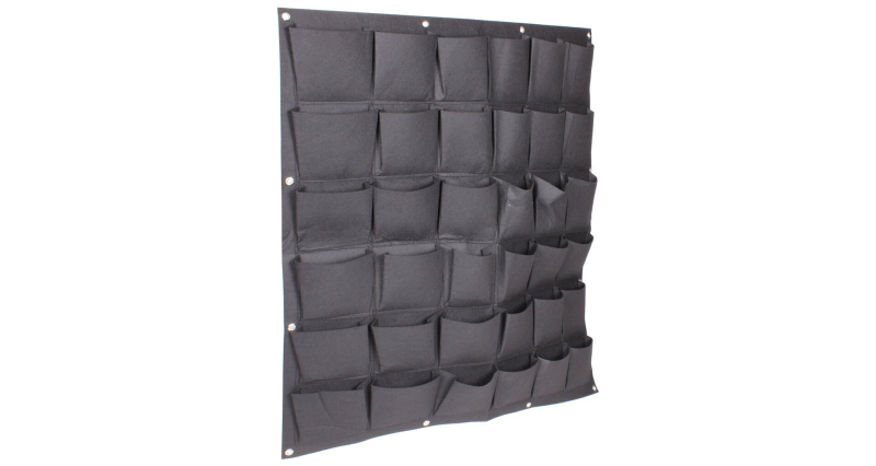 Wall Grow Bag 36 textilní květináče na zeď černá, 1 ks