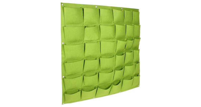Wall Grow Bag 36 textilní květináče na zeď zelená, 1 ks