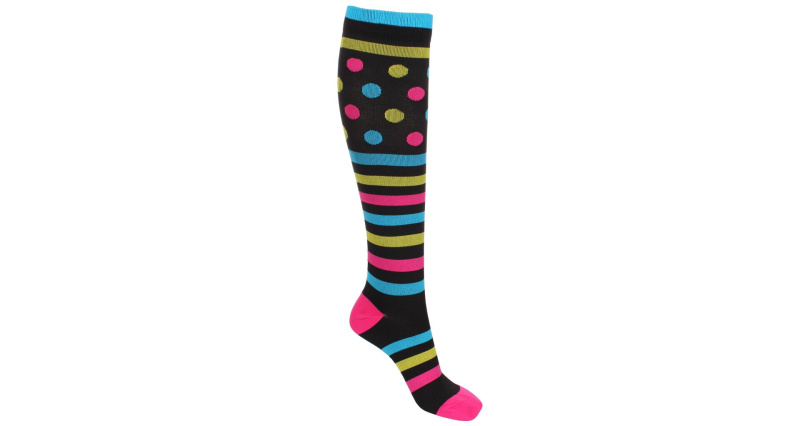 Striped Dots dámské kompresní podkolenky, L
