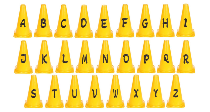 Alphabet Set kužely s písmeny, 1 sada