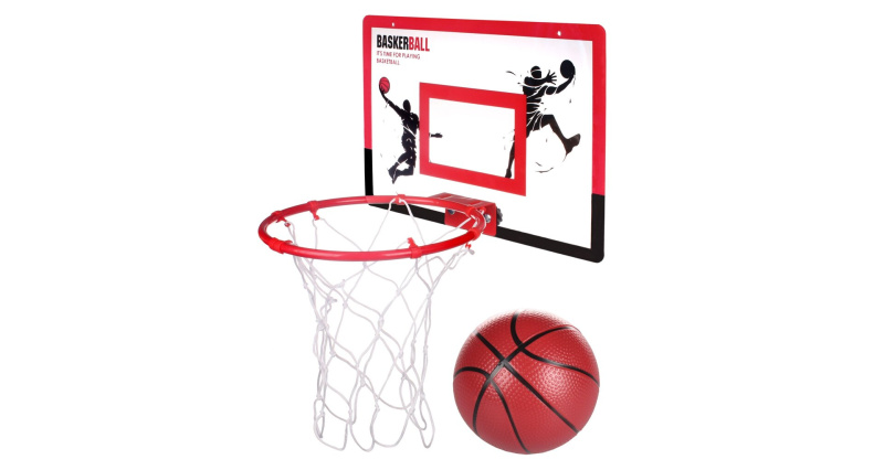 Teamer basketbalový koš s deskou červená, 1 ks