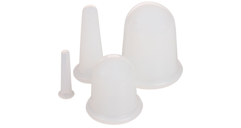 Cups 4Pack masážní silikonové baňky bílá, 1 sada