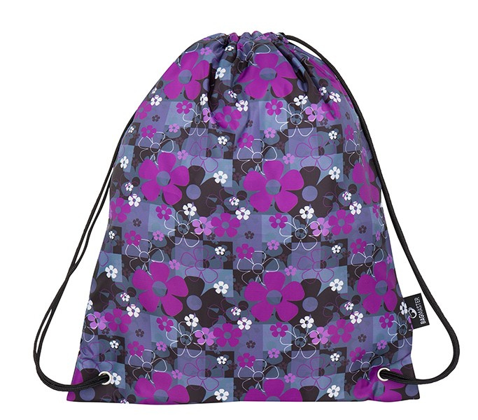 Bagmaster SÁČEK MERCURY 8 A školní na přezůvky / tělocvik - fialové květiny