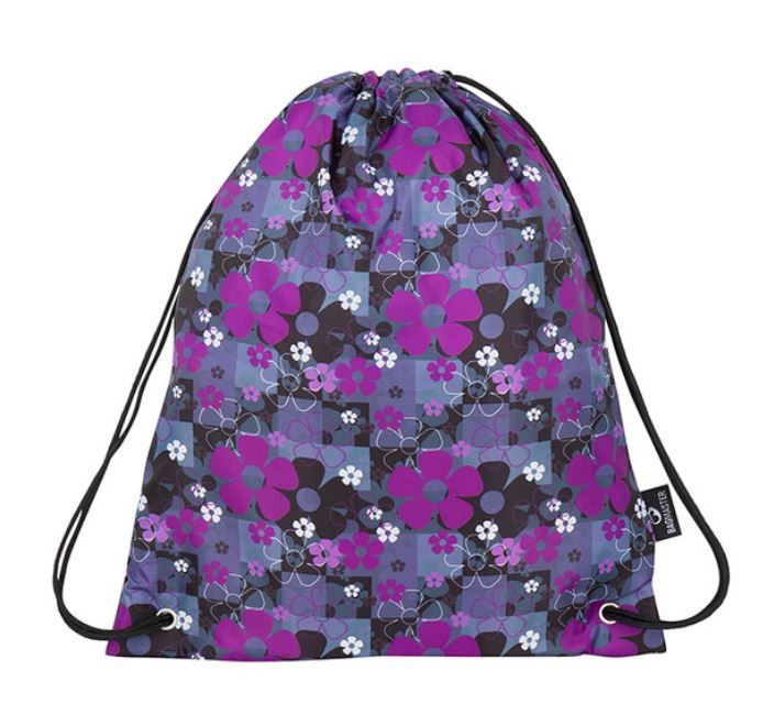 Bagmaster SÁČEK MERCURY 8 A školní na přezůvky / tělocvik - fialové květiny