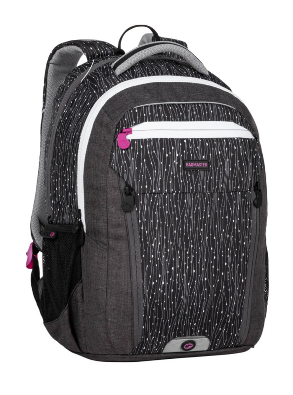 Bagmaster BOSTON 20 A školní batoh - šedý s jemným vzorem