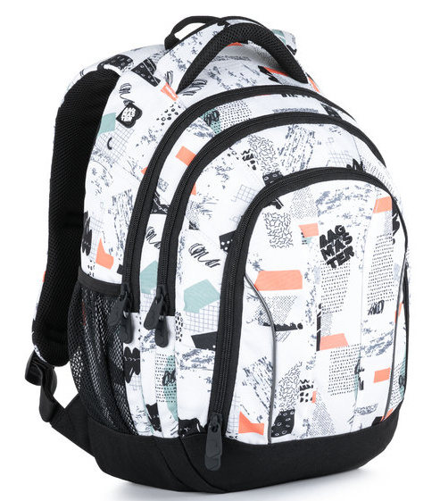 Studentský batoh Bagmaster Supernova 21 a White/Black/Orange/Green BagMaster