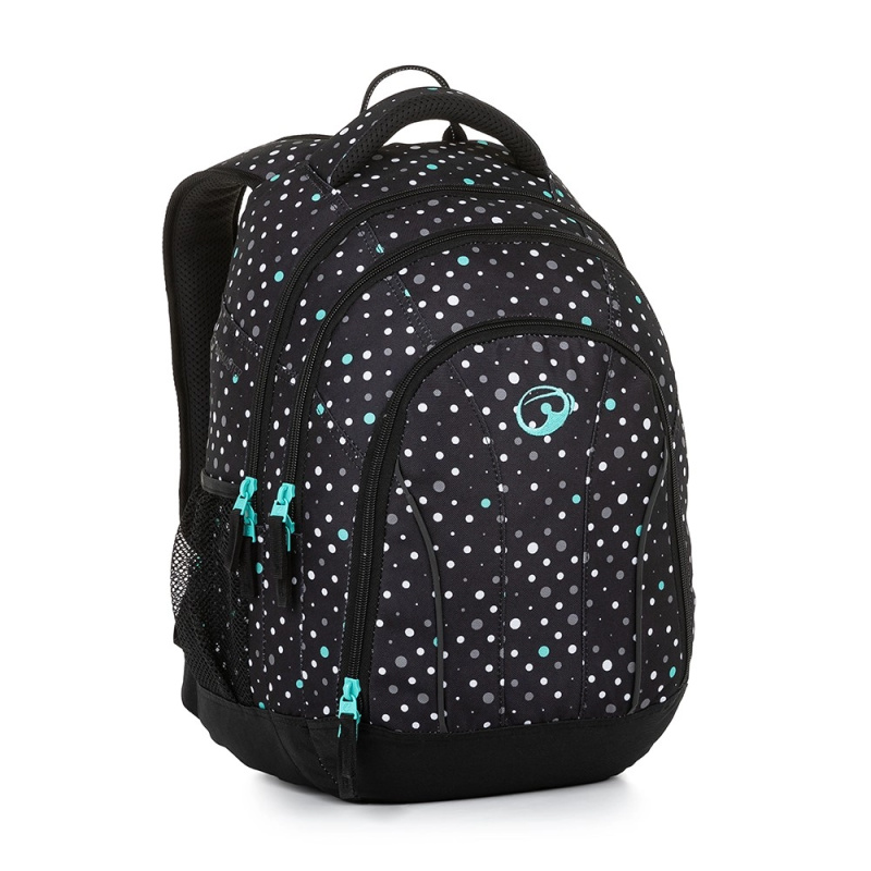 Bagmaster SUPERNOVA 23 A studentský batoh - černo tyrkysový BagMaster
