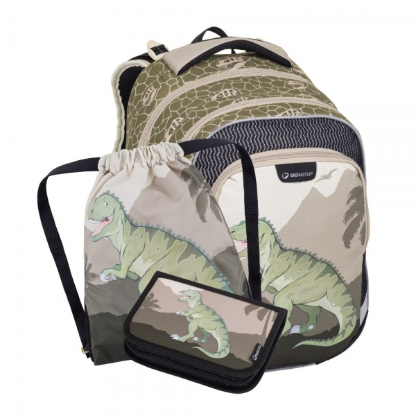 Bagmaster LUMI 24 C malý školní set pro prvňáčky – dinosaurus BagMaster