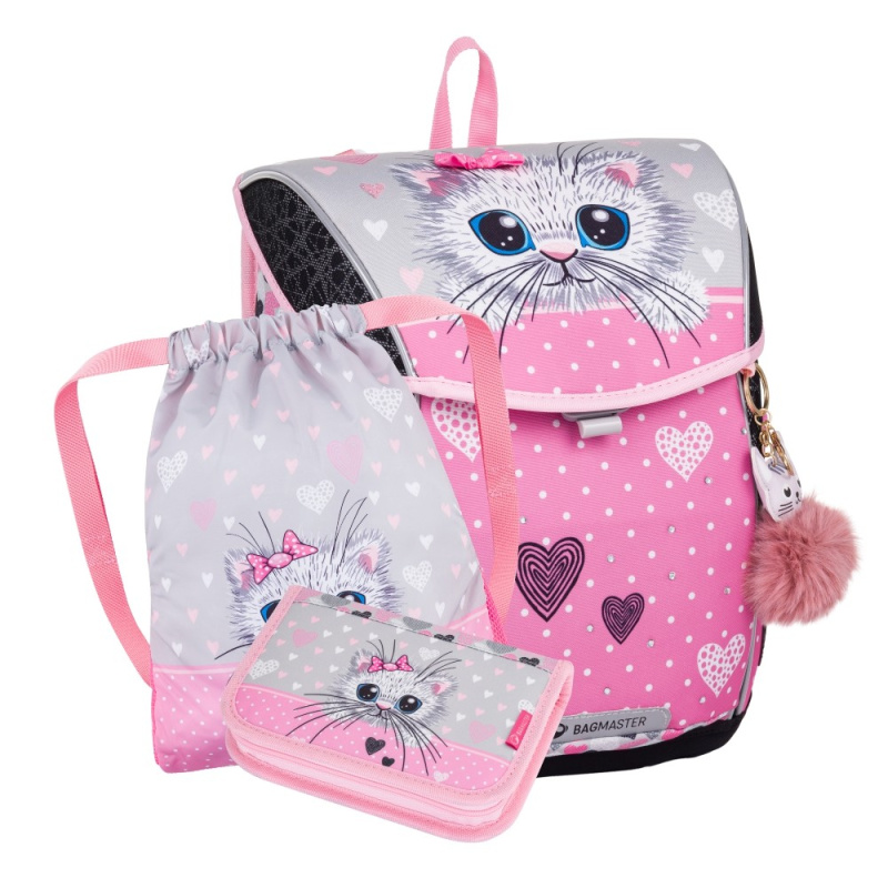 Bagmaster PRIM 24 A malý školní set pro prvňáčky – kočka BagMaster