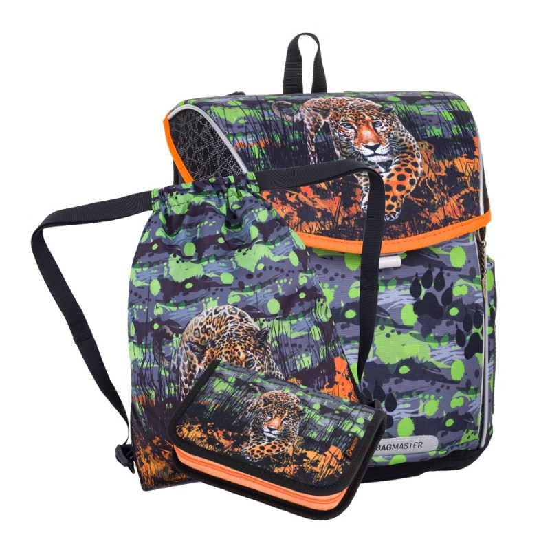 Bagmaster PRIM 24 B malý školní set pro prvňáčky – levhart BagMaster