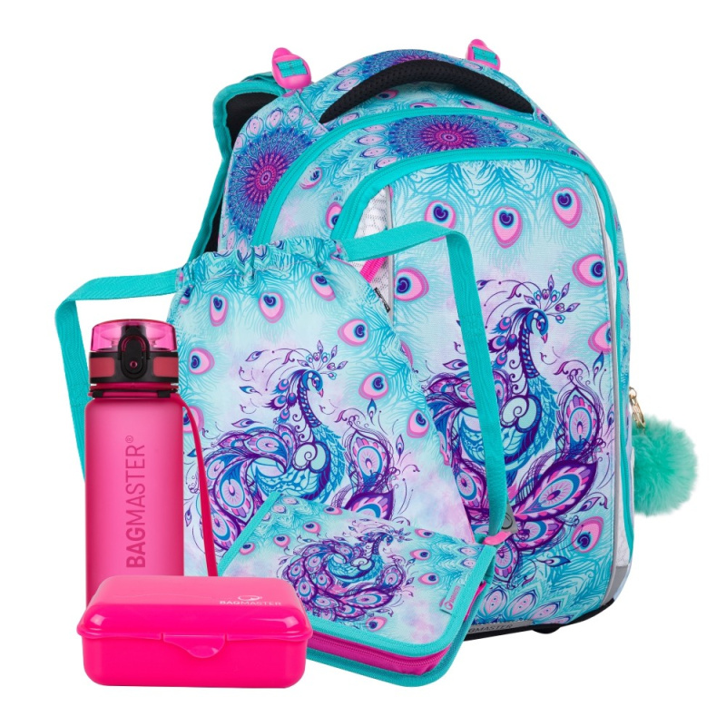 Bagmaster VEGA 24 B velký školní set pro prvňáčky – páv BagMaster
