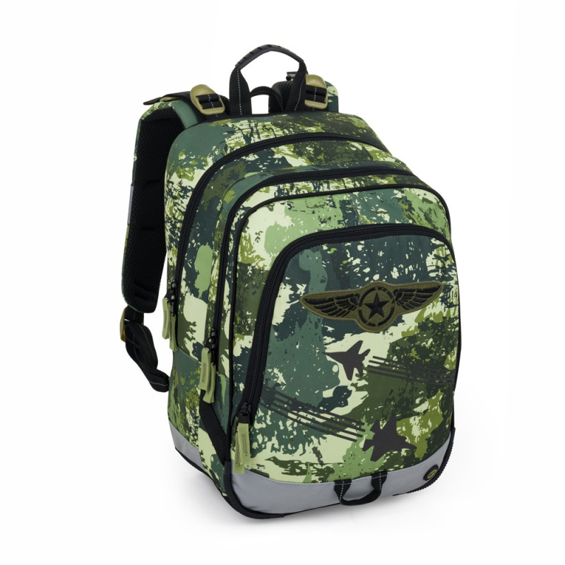 Bagmaster ALFA 25 B školní tříkomorový batoh – stíhačky BagMaster