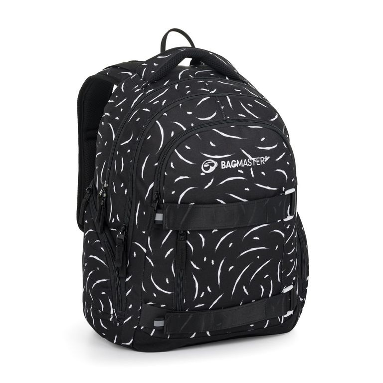 Bagmaster NOMAD 25 A studentský batoh – černo-bílý BagMaster