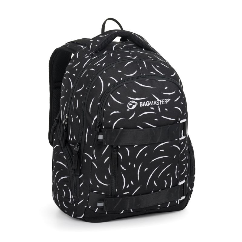 Bagmaster NOMAD 25 A studentský batoh – černo-bílý BagMaster