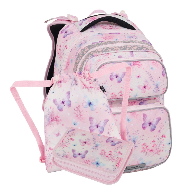 Bagmaster DOPI 25 A malý školní set pro prvňáčky – motýlci BagMaster
