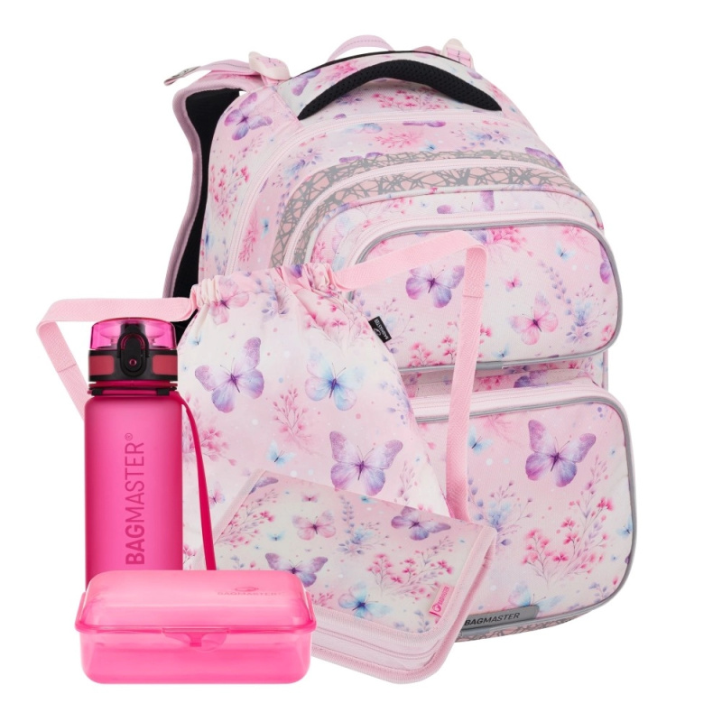 Bagmaster DOPI 25 A velký školní set pro prvňáčky – motýlci BagMaster