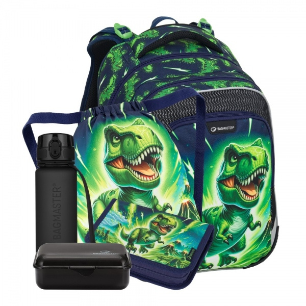 Bagmaster LUMI 25 C velký školní set pro prvňáčky – dinosarus BagMaster