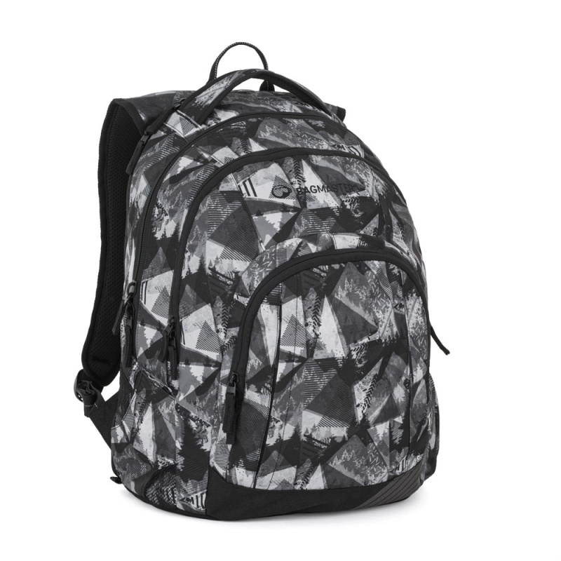 Bagmaster LINCOLN 26 A studentský batoh – černo-bílý