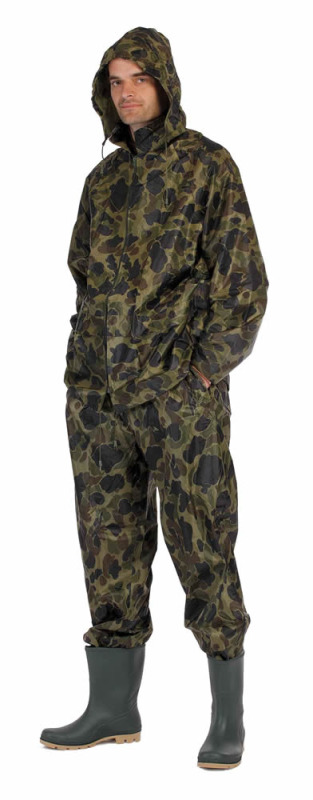 Carina oblek s kapucí camouflage - XL