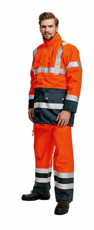 Biroad bunda oranžová-modrá navy - L
