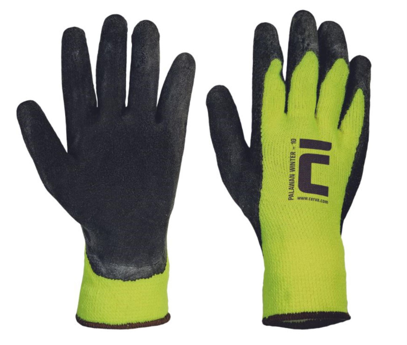 Latexové rukavice PALAWAN WINTER - žlutá, vel.10