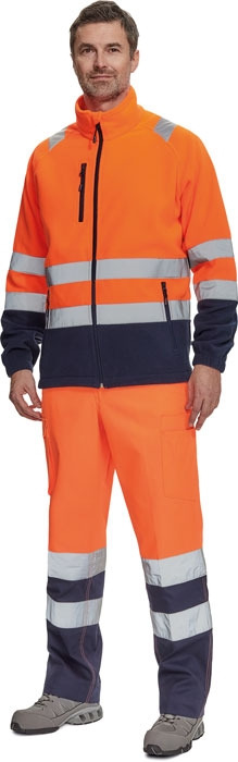 EVILLA HV FLEECE mikina oranžová/navy vel.S