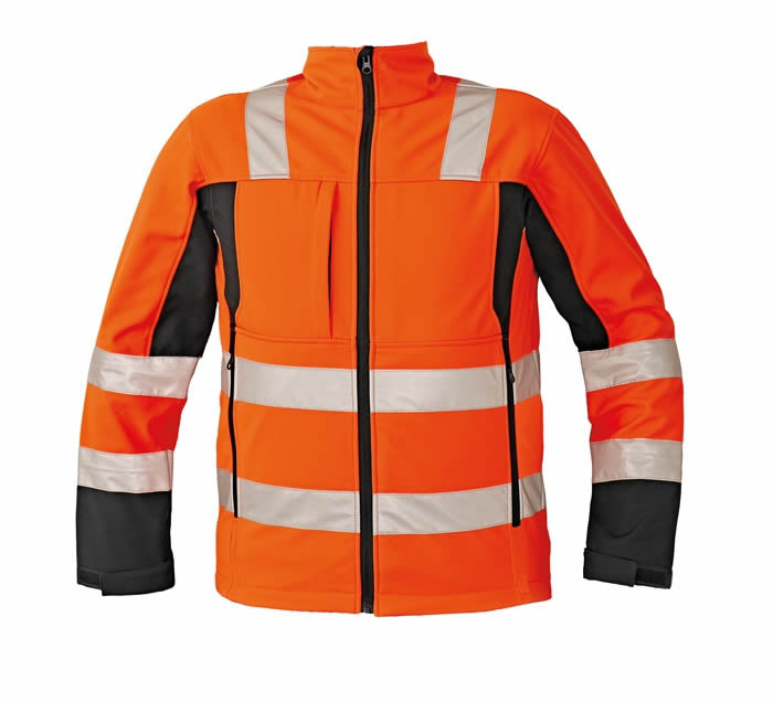 MALTON softshell. bunda HV oranžová L