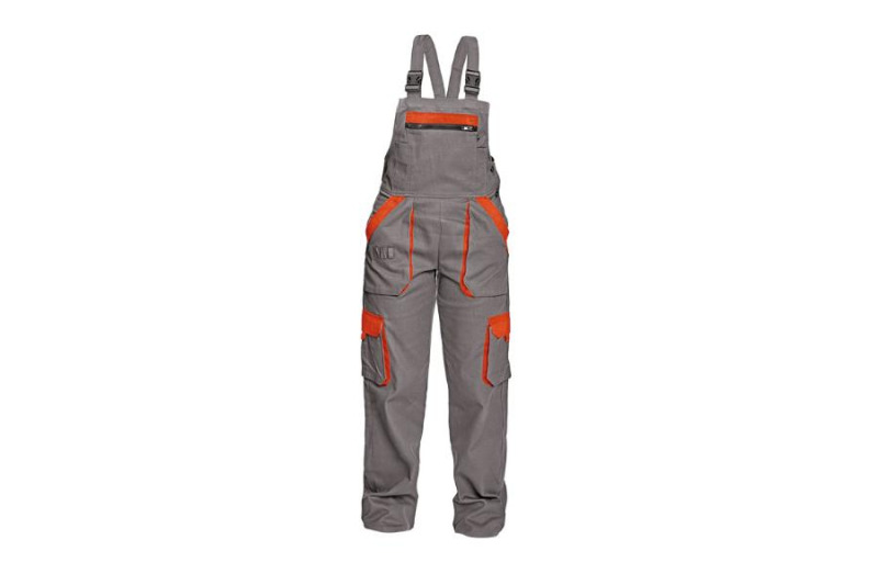 MAX kalhoty lacl 260g šedá/oranžová 66  [doprodej]