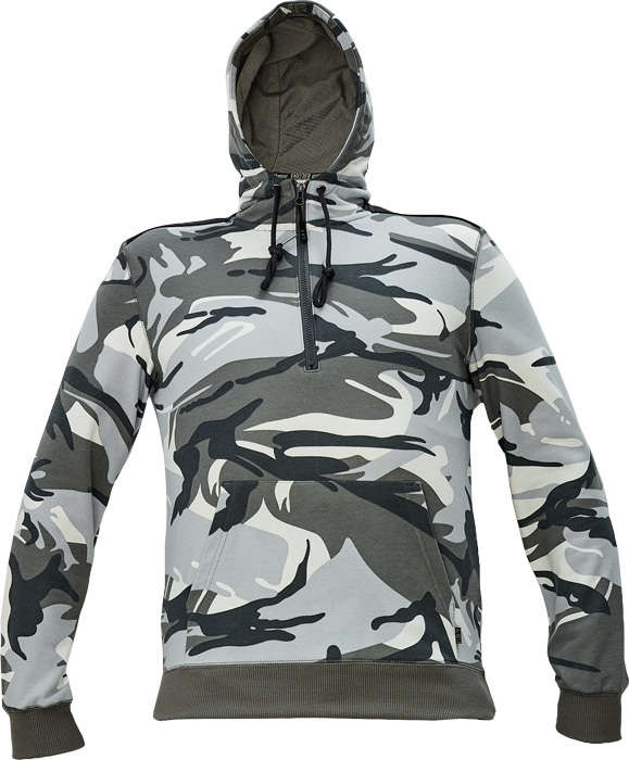 CRAMBE mikina s kapucí šedá kamufláž vel.2XL