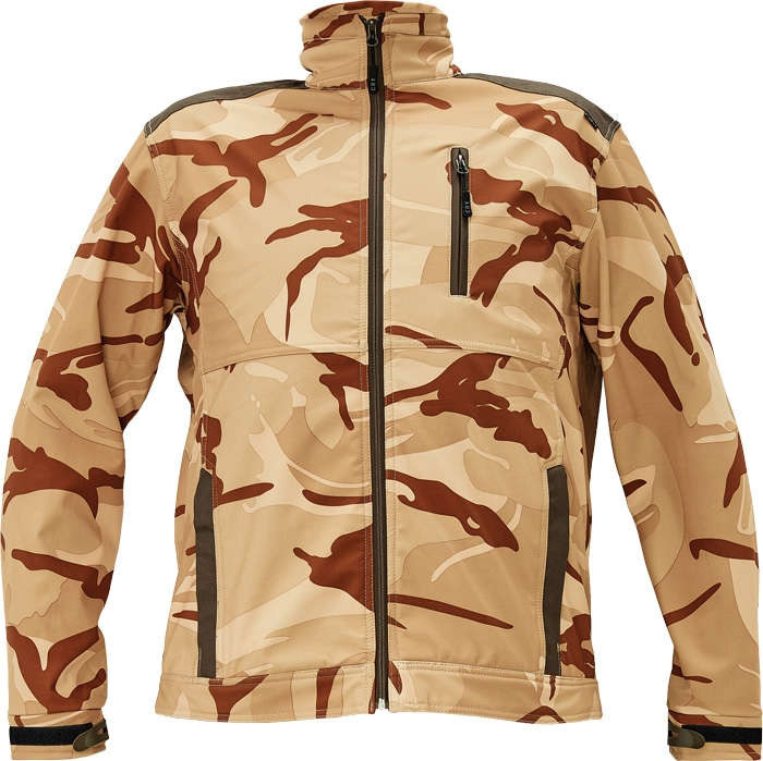 CRAMBE SOFTSHELL bunda  béžová kamufláž vel.2XL