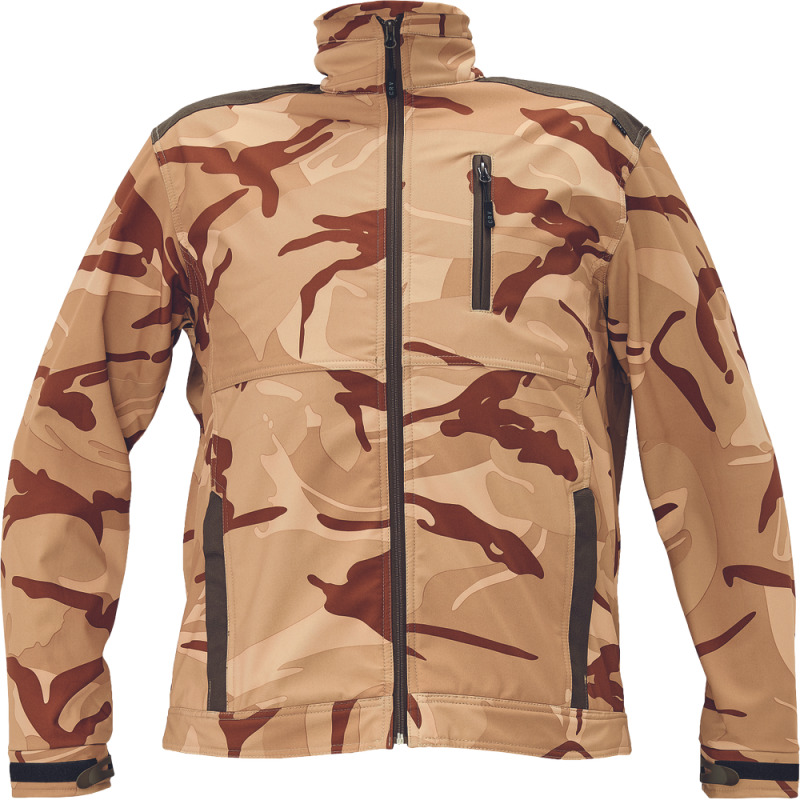 CRAMBE SOFTSHELL bunda  béžová kamufláž vel.3XL