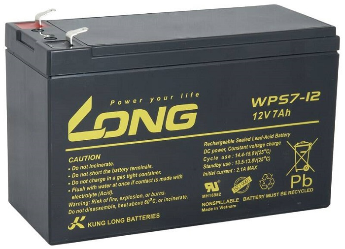 LONG baterie 12V 7Ah F1 (WPS7-12)