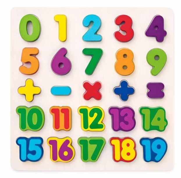 Woody puzzle číslice masivní na desce