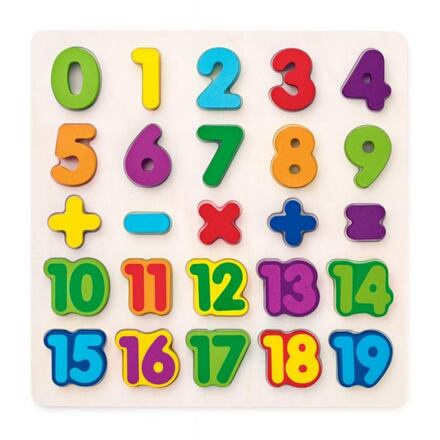 Woody puzzle číslice masivní na desce