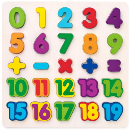Woody puzzle číslice masivní na desce