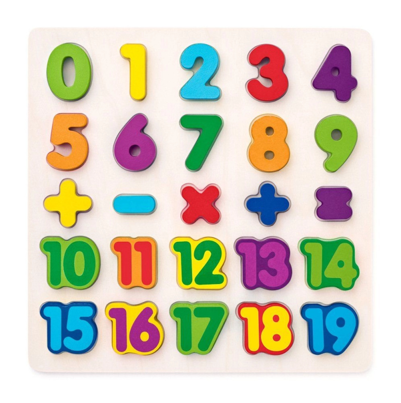 Woody puzzle číslice masivní na desce