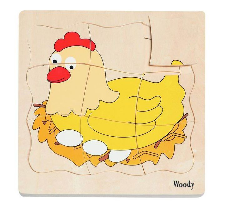 Woody Puzzle na desce Vývoj slepice