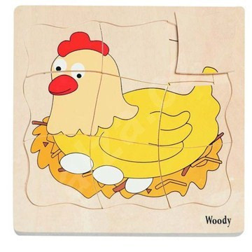 Woody Puzzle na desce Vývoj slepice