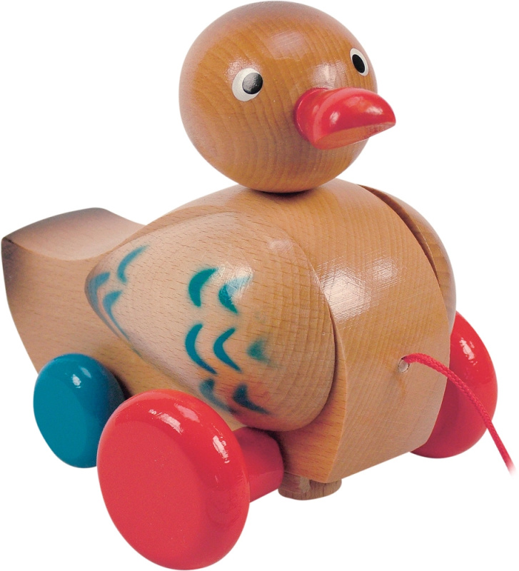 Woody Tahací kachna klapací, hnědá