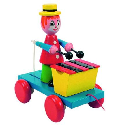 Woody Tahací klaun s xylofonem