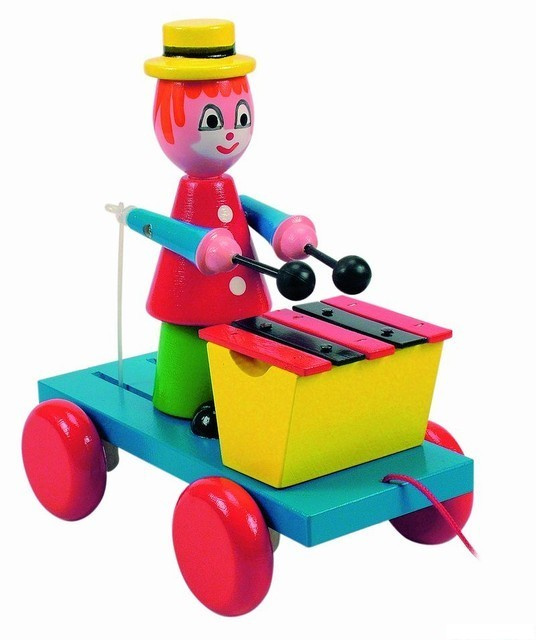 Woody Tahací klaun s xylofonem