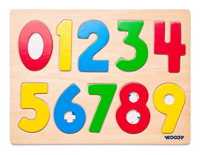 Puzzle na desce - Číslice (Woody)