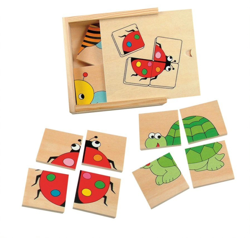 Woody Skládací obrázky první puzzle zvířátka 16 ks